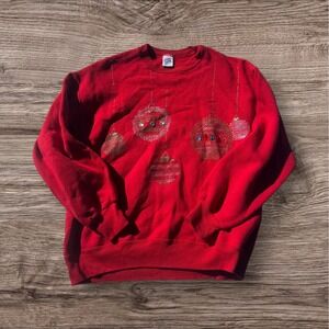 Vintage Jerzees Super Sweats Red Sweatshirt Holiday Sweater Adult Size‎ L